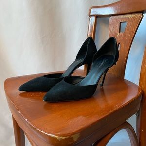 Designer Black Suede Vince Heels